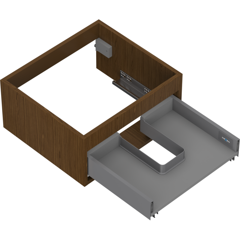 Mexen Box-A ogrodje omarice pod umivalnikom 50 cm, 1 predal, oreh - 91AX0-0500-235-1-86