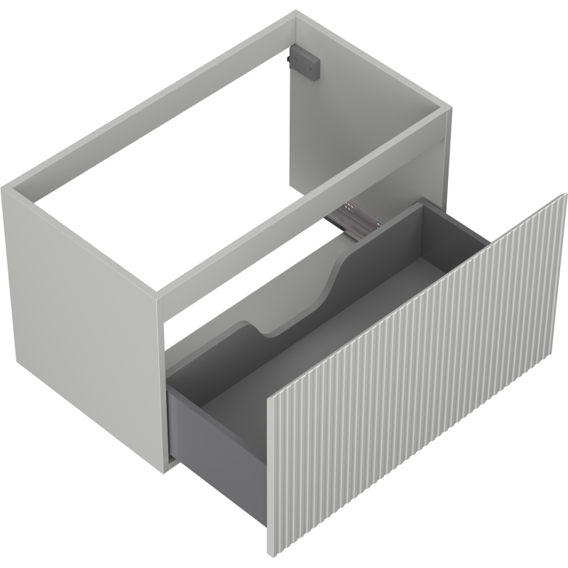 Mexen Rivel Badezimmerschrank unter Waschbecken 80 cm, 1 Schublade, geriffelt, grau matt - 91A20-08047-1-BF62