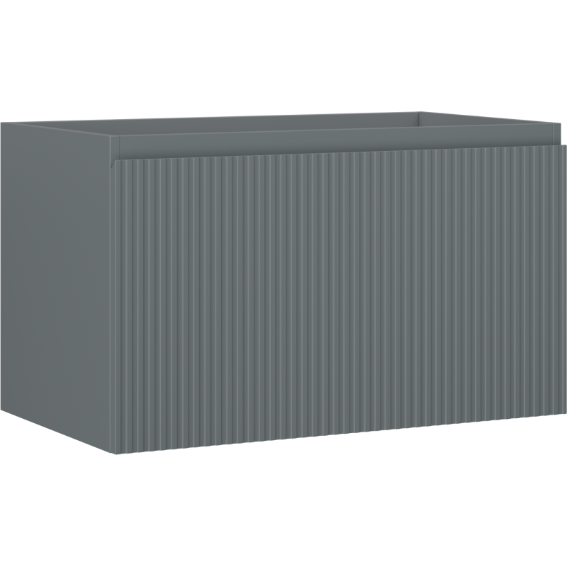 Mexen Rivel Badezimmerschrank für Waschbecken 80 cm, 1 Schublade, gerillt, Graphit matt - 91A20-08047-1-BF66