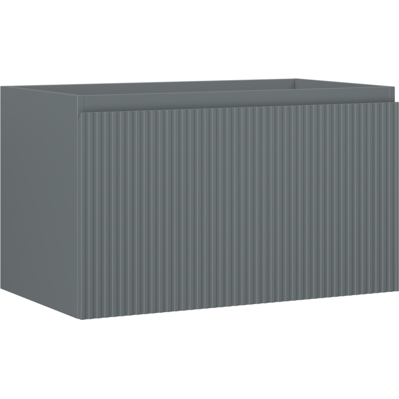 Mexen Rivel badkamermeubel onder de wastafel 80 cm, 1 lade, gegroefd, grafiet mat - 91A20-08047-1-BF66