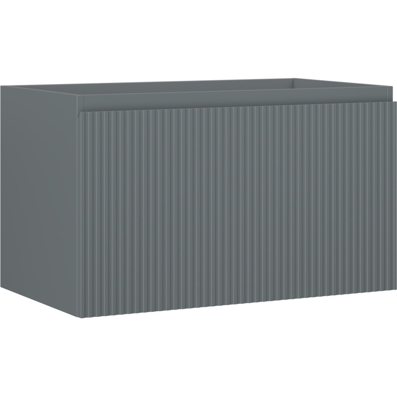 Mexen Rivel kupaonski ormarić ispod umivaonika 80 cm, 1 ladica, rebrasta, grafit mat - 91A20-08047-1-BF66