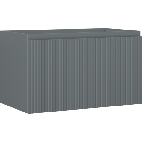 Mexen Rivel badkamermeubel onder de wastafel 80 cm, 1 lade, gegroefd, grafiet mat - 91A20-08047-1-BF66
