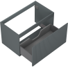 Mexen Rivel badkamermeubel onder de wastafel 80 cm, 1 lade, gegroefd, grafiet mat - 91A20-08047-1-BF66