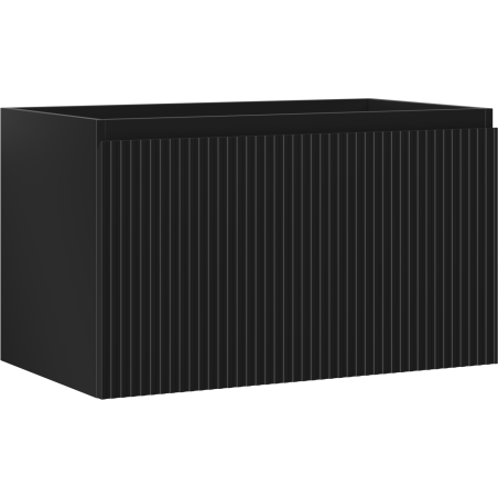 Mexen Rivel bathroom cabinet under sink 80 cm, 1 drawer, grooved, black matte - 91A20-08047-1-BF71