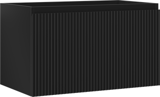 Mexen Rivel badkamerkast onder de wastafel 80 cm, 1 lade, gegroefd, zwart mat - 91A20-08047-1-BF71