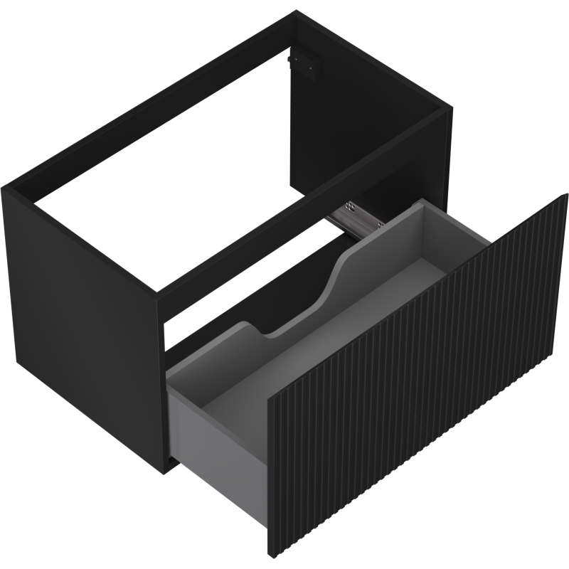 Mexen Rivel mueble de baño bajo lavabo 80 cm, 1 cajón, acanalado, negro mate - 91A20-08047-1-BF71