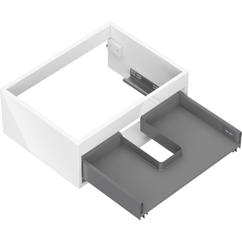 Mexen Box-A armario bajo lavabo 60 cm, 1 cajón, blanco brillo - 91AX0-0600-235-1-00