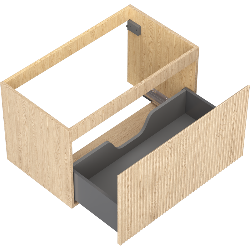 Mexen Rivel mobiletto da bagno sotto lavabo 80 cm, 1 cassetto, scanalato, rovere - 91A20-08047-1-BF81