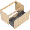 Mexen Rivel Badezimmerschrank 80 cm, 1 Schublade, geriffelt, Eiche - 91A20-08047-1-BF81