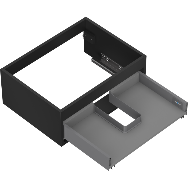 Mexen Box-A corpo do armário para lavatório 60 cm, 1 gaveta, preto mate - 91AX0-0600-235-1-71