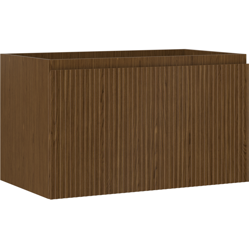 Mexen Rivel bathroom cabinet under sink 80 cm, 1 drawer, grooved, walnut - 91A20-08047-1-BF86
