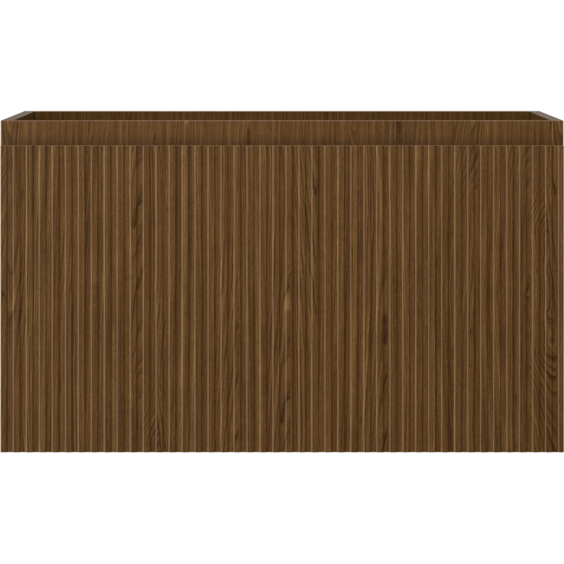 Mexen Rivel bathroom cabinet under sink 80 cm, 1 drawer, grooved, walnut - 91A20-08047-1-BF86