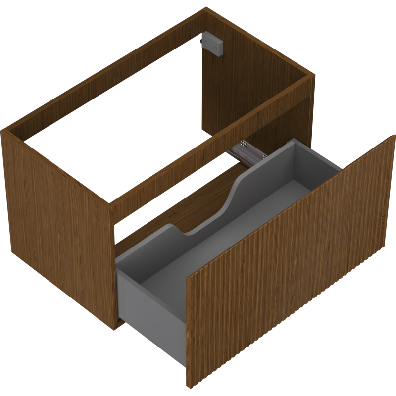 Mexen Rivel Badezimmer-Unterschrank 80 cm, 1 Schublade, geriffelt, Nussbaum - 91A20-08047-1-BF86