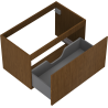 Mexen Rivel bathroom cabinet under sink 80 cm, 1 drawer, grooved, walnut - 91A20-08047-1-BF86