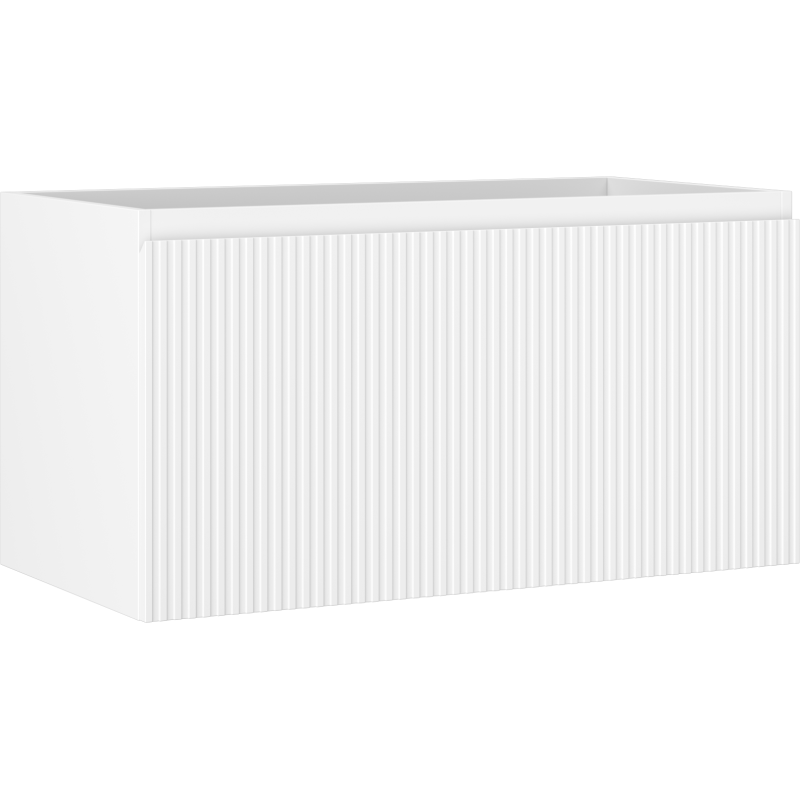 Mexen Rivel mueble de baño bajo lavabo 90 cm, 1 cajón, acanalado, blanco mate - 91A20-09047-1-BF01