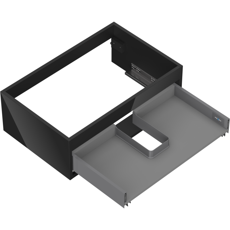Mexen Box-A cuerpo del armario de lavabo 70 cm, 1 cajón, negro brillante - 91AX0-0700-235-1-70