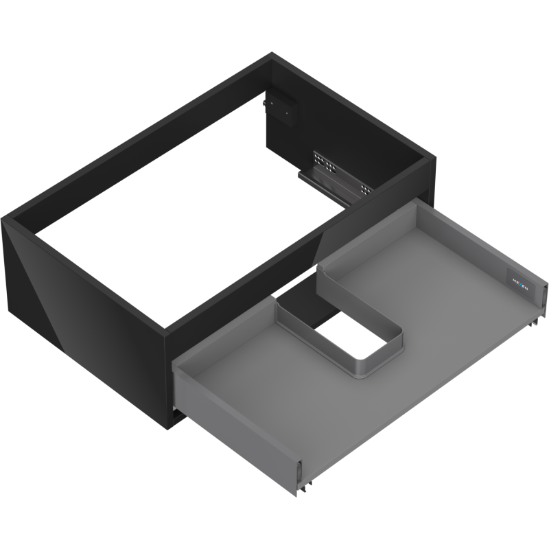 Mexen Box-A struttura mobile sotto lavabo 70 cm, 1 cassetto, nero lucido - 91AX0-0700-235-1-70