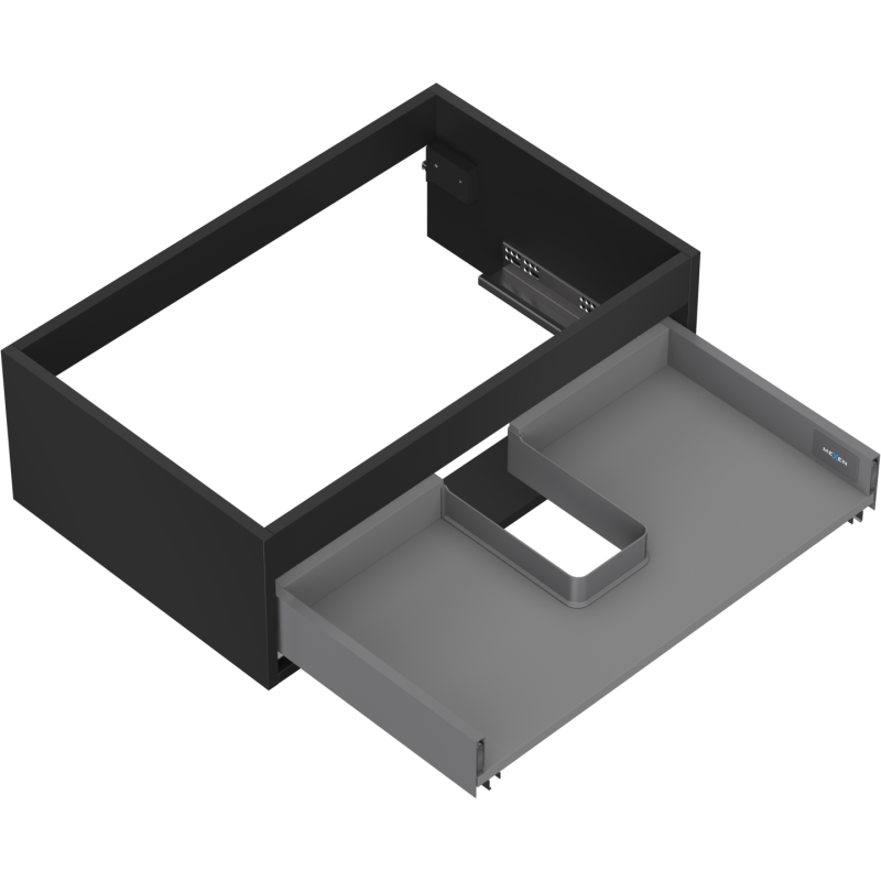 Mexen Box-A korpus szafki podumywalkowej 70 cm, 1 szuflada, czarny mat - 91AX0-0700-235-1-71