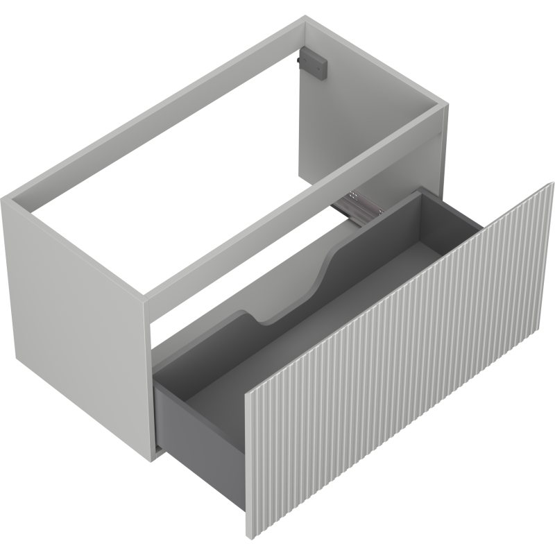 Mexen Rivel Bathroom Cabinet for Sink 90 cm, 1 Drawer, Grooved, Grey Matte - 91A20-09047-1-BF62