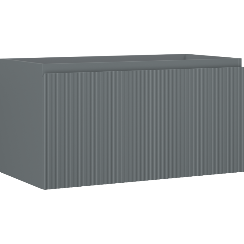Mexen Rivel szafka łazienkowa podumywalkowa 90 cm, 1 szuflada, ryflowana , szara mat - 91A20-09047-1-BF66