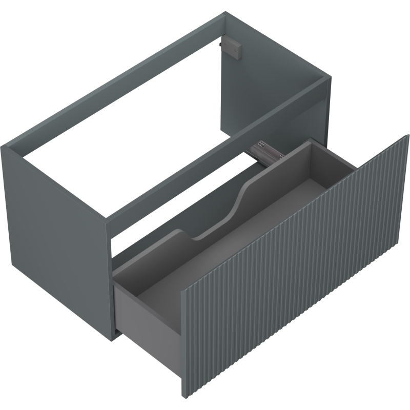 Mexen Rivel badkamerkast 90 cm, 1 lade, gegroefd, grijs mat - 91A20-09047-1-BF66
