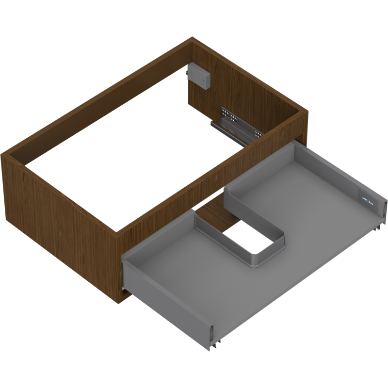 Mexen Box-A corpo dell'armadietto sottolavabo 70 cm, 1 cassetto, noce - 91AX0-0700-235-1-86