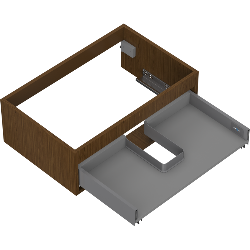 Mexen Box-A cuerpo del armario bajo lavabo 70 cm, 1 cajón, nogal - 91AX0-0700-235-1-86