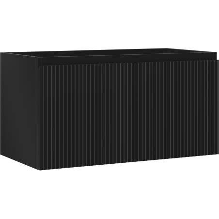 Mexen Rivel meuble de salle de bains sous lavabo 90 cm, 1 tiroir, cannelé, noir mat - 91A20-09047-1-BF71