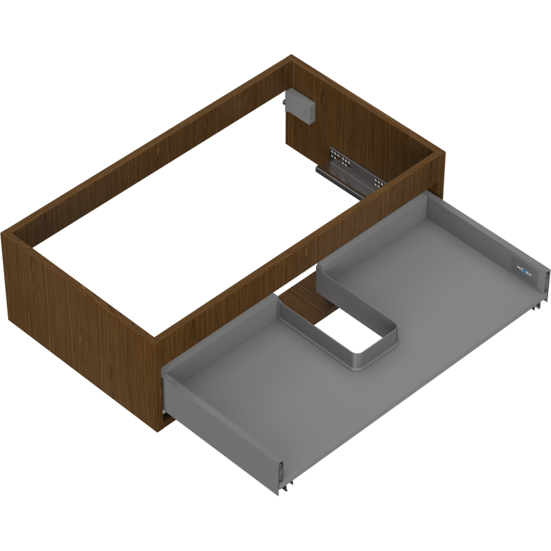 Mexen Box-A cuerpo de mueble bajo lavabo 80 cm, 1 cajón, nogal - 91AX0-0800-235-1-86