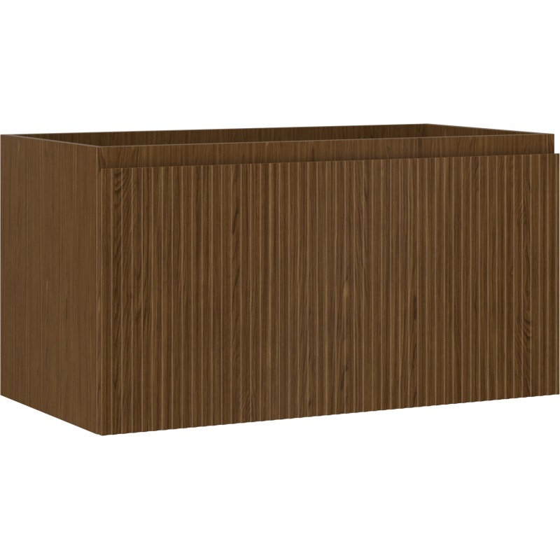 Mexen Rivel bathroom cabinet under-sink 90 cm, 1 drawer, grooved, walnut - 91A20-09047-1-BF86