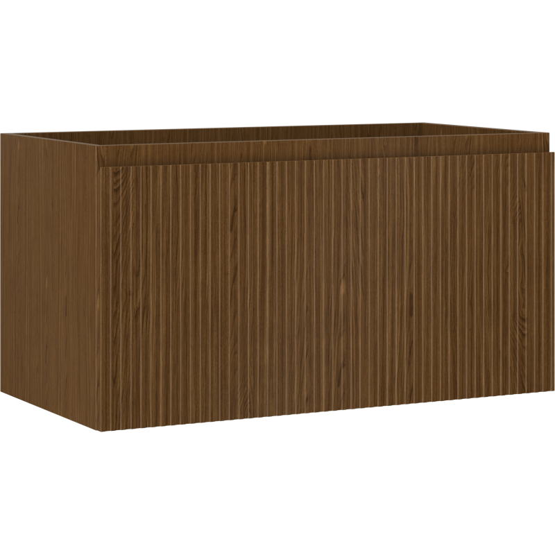 Mexen Rivel szafka łazienkowa podumywalkowa 90 cm, 1 szuflada, ryflowana , orzech - 91A20-09047-1-BF86
