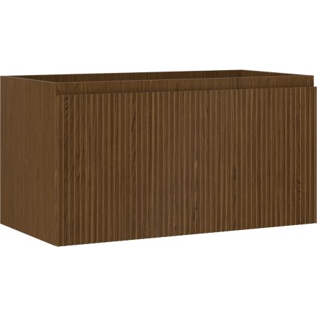 Mexen Rivel szafka łazienkowa podumywalkowa 90 cm, 1 szuflada, ryflowana , orzech - 91A20-09047-1-BF86