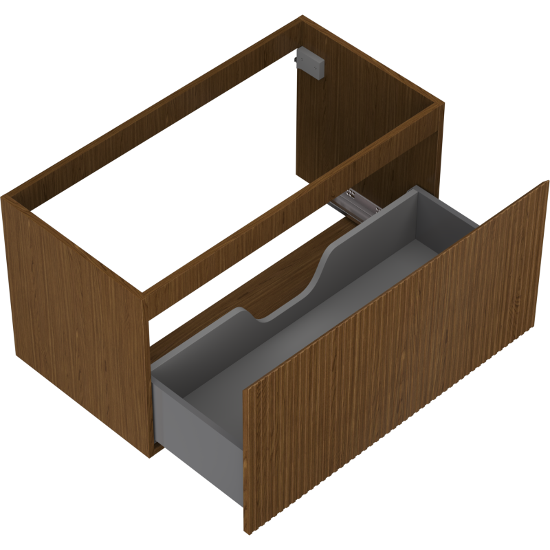 Mexen Rivel mobiletto da bagno sotto lavabo 90 cm, 1 cassetto, scanalato, noce - 91A20-09047-1-BF86