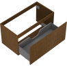 Mexen Rivel badkamerkast onder wastafel 90 cm, 1 lade, gegroefd, walnoot - 91A20-09047-1-BF86