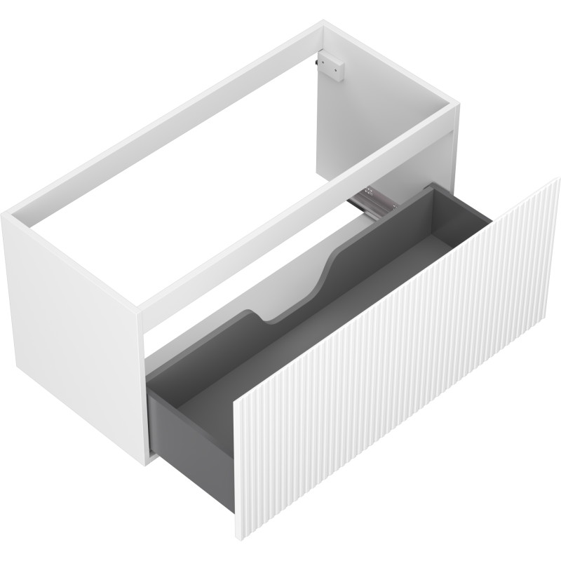 Mexen Rivel vannitoakapp valamu alla 100 cm, 1 sahtel, soonitud, valge matt - 91A20-10047-1-BF01