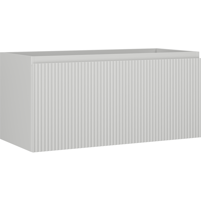 Mexen Rivel Badezimmerschrank für Waschbecken 100 cm, 1 Schublade, geriffelt, grau matt - 91A20-10047-1-BF62