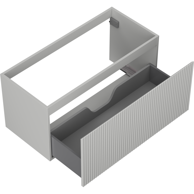 Mexen Rivel Badezimmer-Unterschrank 100 cm, 1 Schublade, geriffelt, mattgrau - 91A20-10047-1-BF62