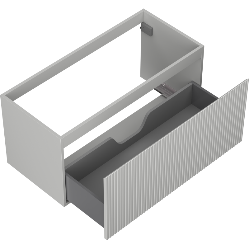 Mexen Rivel bathroom cabinet under-sink 100 cm, 1 drawer, grooved, grey matte - 91A20-10047-1-BF62