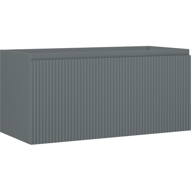 Mexen Rivel szafka łazienkowa podumywalkowa 100 cm, 1 szuflada, ryflowana , grafit mat - 91A20-10047-1-BF66