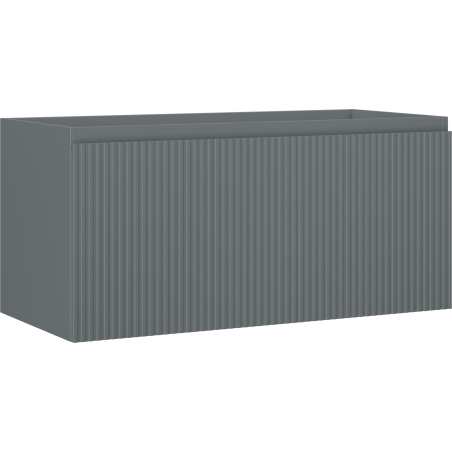 Mexen Rivel bathroom cabinet under sink 100 cm, 1 drawer, fluted, matte graphite - 91A20-10047-1-BF66