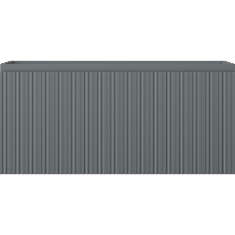 Mexen Rivel bathroom cabinet under sink 100 cm, 1 drawer, fluted, matte graphite - 91A20-10047-1-BF66