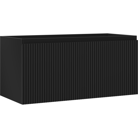 Mexen Rivel bathroom cabinet under sink 100 cm, 1 drawer, fluted, black matte - 91A20-10047-1-BF71