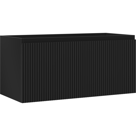 Mexen Rivel mueble de baño bajo lavabo 100 cm, 1 cajón, estriado, negro mate - 91A20-10047-1-BF71