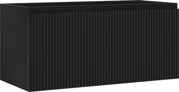 Mexen Rivel badkamerkastje 100 cm, 1 lade, geribbeld, zwarte mat - 91A20-10047-1-BF71