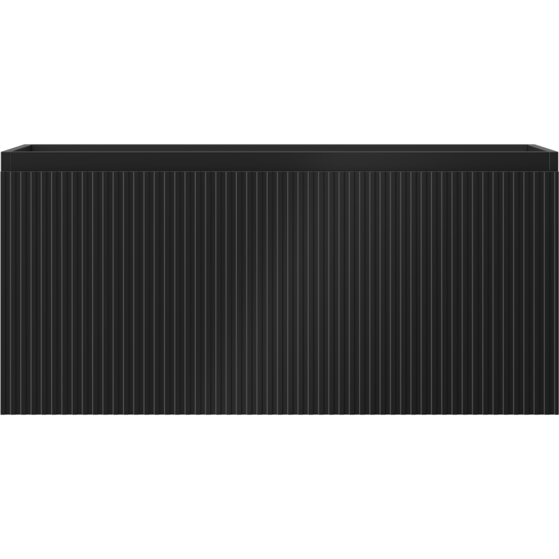 Mexen Rivel badkamerkastje 100 cm, 1 lade, geribbeld, zwarte mat - 91A20-10047-1-BF71