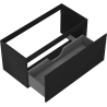Mexen Rivel Badezimmerschrank unter dem Waschbecken 100 cm, 1 Schublade, gerillt, schwarz matt - 91A20-10047-1-BF71