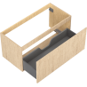 Mexen Rivel badkamerkastje voor wastafel 100 cm, 1 lade, gefreesd, eiken - 91A20-10047-1-BF81