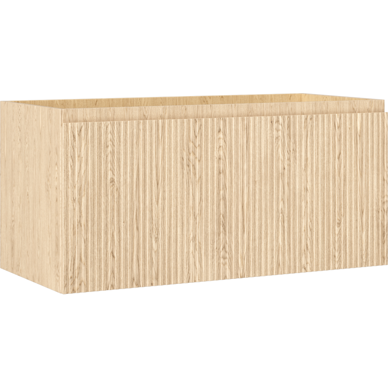 Mexen Rivel mueble de baño bajo lavabo de 100 cm, 1 cajón, acanalado, roble - 91A20-10047-1-BF81