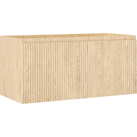 Mexen Rivel Badezimmerschrank Waschtischunterschrank 100 cm, 1 Schublade, geriffelt, Eiche - 91A20-10047-1-BF81