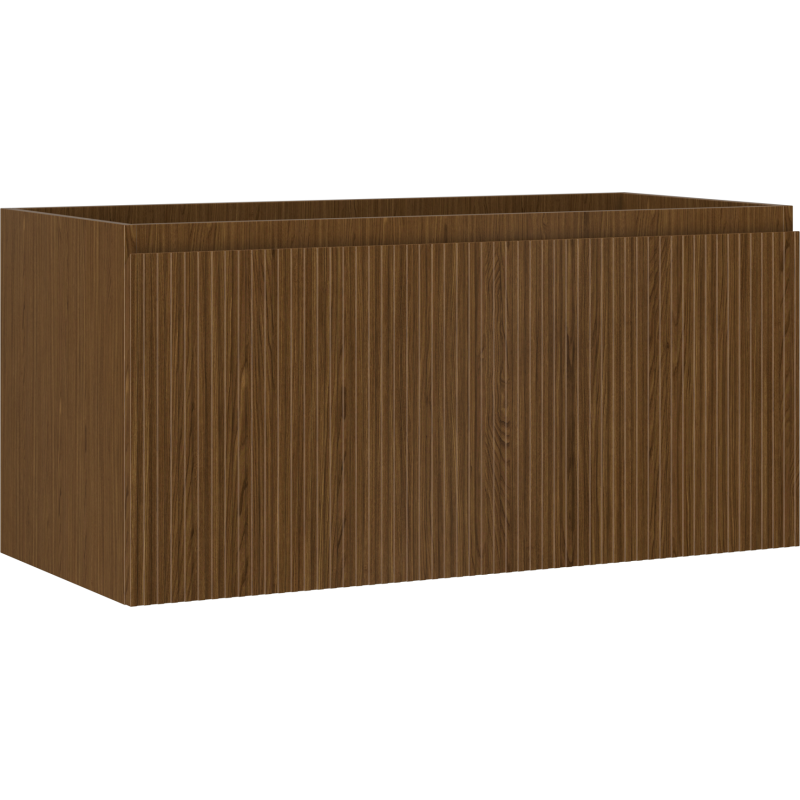 Mexen Rivel badkamerkast onder wastafel 100 cm, 1 lade, gegolfd, notenhout - 91A20-10047-1-BF86